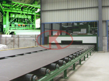 Shot blasting and painting, drying line for ship steel plate