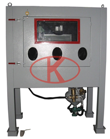 Double-station single-gun manual pressure sandblasting cabinet