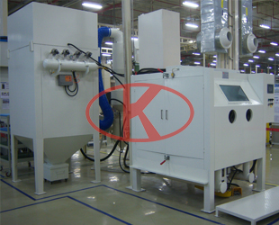 Manual and automation integrated super fine sandblasting machine for airplance motor parts